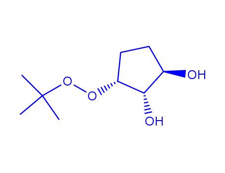 Molecular Structure of 183506-41-4 (1,2-Cyclopentanediol,3-[(1,1-dimethylethyl)dioxy]-,(1-alpha-,2-bta-,3-bta-)-(9CI))
