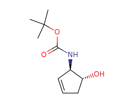 Molecular Structure of 159912-44-4 (Carbamic acid, (5-hydroxy-2-cyclopenten-1-yl)-, 1,1-dimethylethyl ester, (1S-)