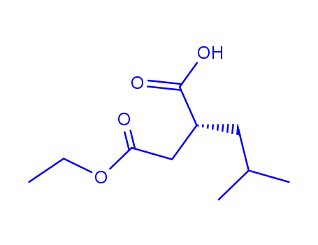 Molecular Structure of 181289-10-1 ((2R)-2-[(ethoxycarbonyl)methyl]-4-methylpentanoic acid)