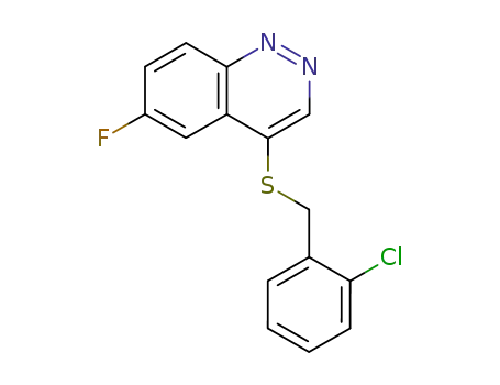 Molecular Structure of 1810-23-7 (4-[(2-chlorobenzyl)sulfanyl]-6-fluorocinnoline)