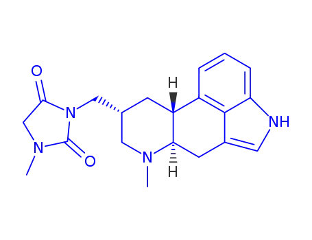 Molecular Structure of 160730-49-4 (1-methyl-3-{[(8beta,10xi)-6-methylergolin-8-yl]methyl}imidazolidine-2,4-dione)