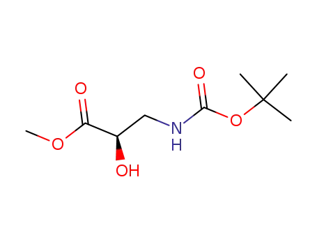 Molecular Structure of 182571-08-0 (Propanoic acid, 3-[[(1,1-dimethylethoxy)carbonyl]amino]-2-hydroxy-, methyl)