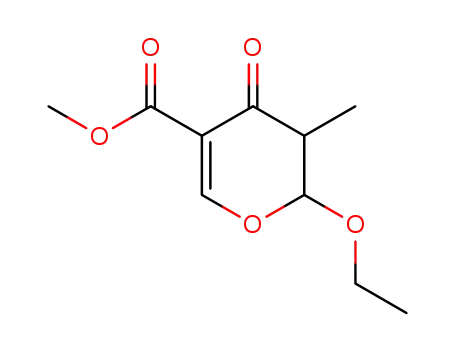 Molecular Structure of 184719-43-5 (2H-Pyran-5-carboxylicacid,2-ethoxy-3,4-dihydro-3-methyl-4-oxo-,methylester(9CI))