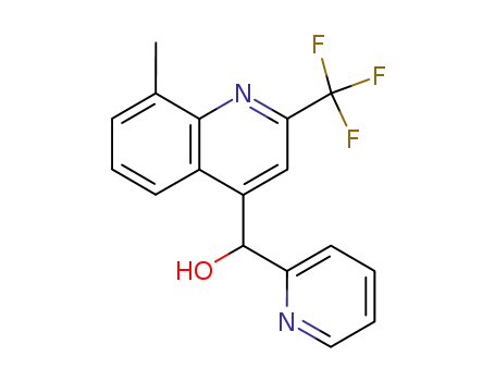 Molecular Structure of 18709-92-7 (a-(2-Pyridyl)-8-methyl-2-trifluoromethyl-4-quinolinemethanol)
