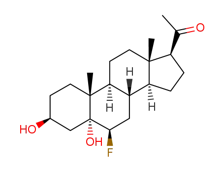 Molecular Structure of 1868-98-0 (6-fluoro-3,5-dihydroxypregnan-20-one)