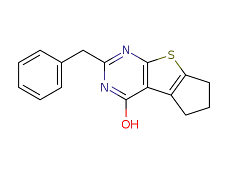 Molecular Structure of 18678-31-4 (2-benzyl-3,5,6,7-tetrahydro-4H-cyclopenta[4,5]thieno[2,3-d]pyrimidin-4-one)