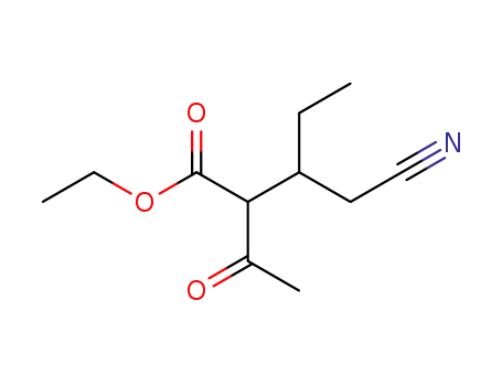Molecular Structure of 18327-11-2 (2-(1-cyanomethyl-propyl)-acetoacetic acid ethyl ester)