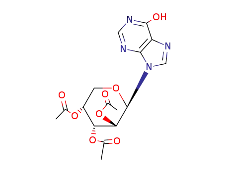 Molecular Structure of 18520-84-8 (9-(2,3,4-tri-O-acetylpentopyranosyl)-3,9-dihydro-6H-purin-6-one)