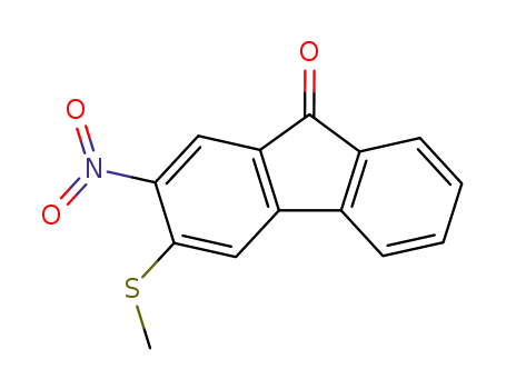 Molecular Structure of 16233-08-2 (3-(methylsulfanyl)-2-nitro-9H-fluoren-9-one)