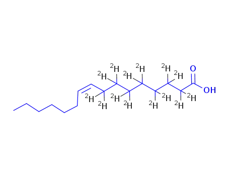 Molecular Structure of 184708-66-5 (Palmitoleic Acid-d14)