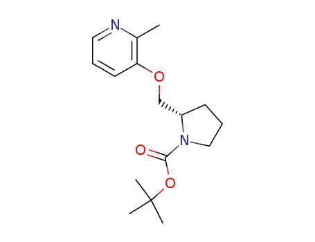 Molecular Structure of 161417-35-2 (2-methyl-3-((1-t-butoxycarbonyl-2-(S)-pyrrolidinyl)methoxy)pyridine)