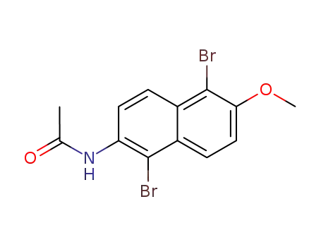 Molecular Structure of 16198-80-4 (N-(1,5-dibromo-6-methoxynaphthalen-2-yl)acetamide)