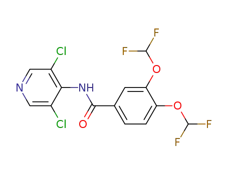 Molecular Structure of 162401-30-1 (N-(3,5-Dichloro-4-pyridinyl)-3,4-bis(difluoroMethoxy)benzaMide)