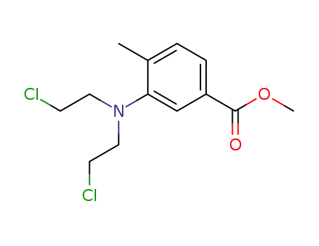 Molecular Structure of 18583-88-5 (3-[Bis(2-chloroethyl)amino]-p-toluic acid methyl ester)
