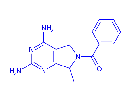 Molecular Structure of 1854-50-8 ((2,4-diamino-7-methyl-5,7-dihydro-6H-pyrrolo[3,4-d]pyrimidin-6-yl)(phenyl)methanone)