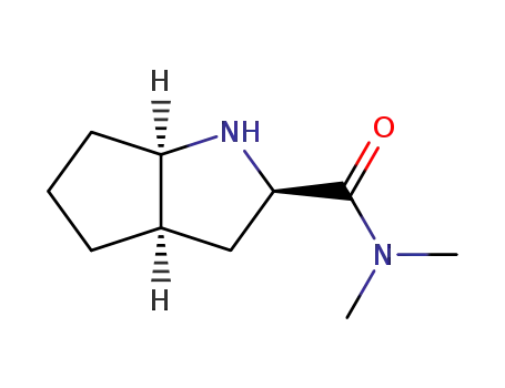 Molecular Structure of 185420-82-0 (Cyclopenta[b]pyrrole-2-carboxamide, octahydro-N,N-dimethyl-, [2R-(2-alpha-,3a-ba-,6a-ba-)]- (9CI))