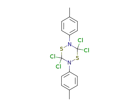 Molecular Structure of 18715-75-8 (3,3,6,6-tetrachloro-2,5-bis(4-methylphenyl)-1,4,2,5-dithiadiazinane)