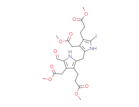 3-{5-Formyl-2-[5-iodo-4-(2-methoxycarbonyl-ethyl)-3-methoxycarbonylmethyl-1H-pyrrol-2-ylmethyl]-4-methoxycarbonylmethyl-1H-pyrrol-3-yl}-propionic acid methyl ester