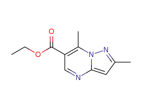 Molecular Structure of 162286-54-6 (ETHYL 2,7-DIMETHYLPYRAZOLO[1,5-A]PYRIMIDINE-6-CARBOXYLATE)