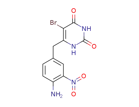 Molecular Structure of 18469-49-3 (6-(4-amino-3-nitrobenzyl)-5-bromopyrimidine-2,4(1H,3H)-dione)