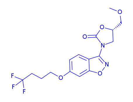 Molecular Structure of 185835-97-6 ((5S)-5-(METHOXYMETHYL)-3-[6-(4,4,4-TRIFLUOROBUTOXY)-1,2-BENZOXAZOL-3-YL]-1,3-OXAZOLIDIN-2-ONE)