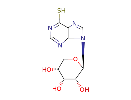 Molecular Structure of 18520-89-3 (9-(3,4,5-trihydroxyoxan-2-yl)-3H-purine-6-thione)