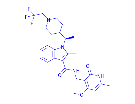 (R)-N-((4-Methoxy-6-methyl-2-oxo-1,2-dihydropyridin-3-yl)methyl)-2-methyl-1-(1-(1-(2,2,2-trifluoroethyl)piperidin-4-yl)ethyl)-1H-indole-3-carboxamide
