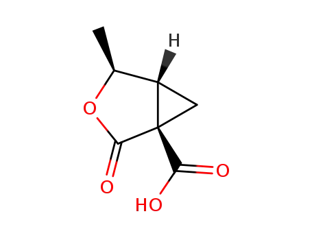 Molecular Structure of 161870-17-3 (3-Oxabicyclo[3.1.0]hexane-1-carboxylicacid,4-methyl-2-oxo-,[1S-(1alpha,4alpha,5alpha)]-(9CI))