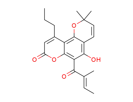 5-Hydroxy-2,2-dimethyl-6-<(E)-2-methylbut-2-enoyl>-10-propyl-2H,8H-benzo<1,2-b:3,4-b'>dipyran-8-one