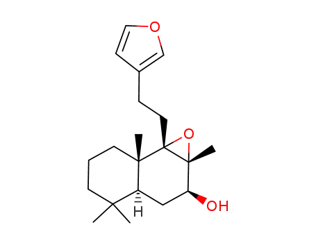Molecular Structure of 82509-26-0 ((+)-(2S,3R,4S,4aS,8aS)-3,4-epoxy-4-[2-(3-furyl)ethyl]-1,2,3,4,4a,5,6,7,8,8a-decahydro-3,4a,8,8-tetramethylnaphth-2-ol)