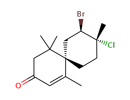 (+)-(6S,8R,9R)-8-bromo-9-chloro-1,5,5,9-tetramethylspiro<5.5>undec-1-en-3-one