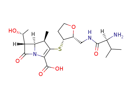 (1R,5S,6S)-6-[1(R)-Hydroxyethyl]-1-methyl-2-[2(R)-(L-valylaminomethyl)tetrahydrofuran-3(R)-ylsulfanyl]-1-carba-2-penem-3-carboxylic acid