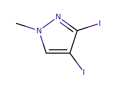 Molecular Structure of 34091-53-7 (3,4-diiodo-1-methylpyrazole)