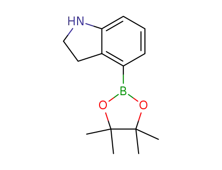 Molecular Structure of 1622173-47-0 (4-(4,4,5,5-tetramethyl-1,3,2-dioxaborolan-2-yl)indoline)