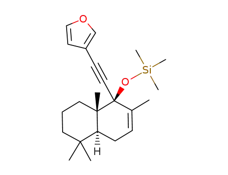 Molecular Structure of 250127-08-3 ((-)-(1S,4aS,8aS)-1-(3-furyl)ethynyl-1,4,4a,5,6,7,8,8a-octahydro-2,5,5,8a-tetramethyl-1-trimethylsiloxynaphthalene)