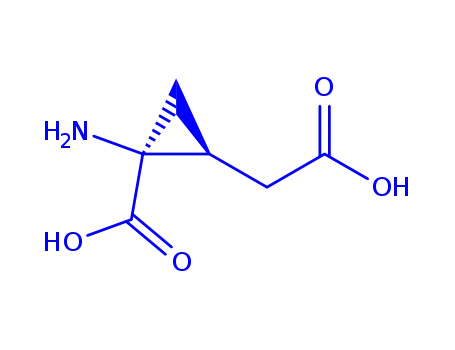 Molecular Structure of 185527-67-7 (Cyclopropaneacetic acid, 2-amino-2-carboxy-, (1S-cis)- (9CI))