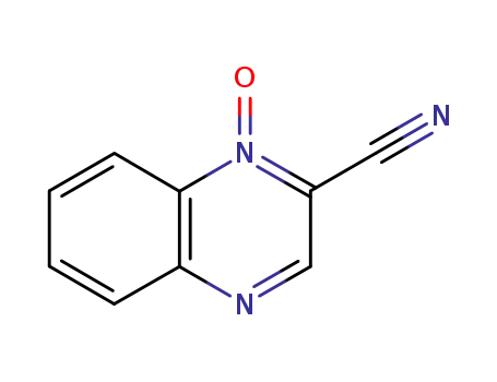 Molecular Structure of 18457-81-3 (2-Quinoxalinecarbonitrile,  1-oxide)