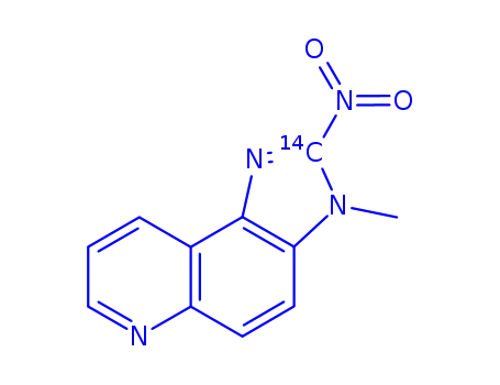 Molecular Structure of 161406-39-9 (3-Methyl-2-nitro-3H-imidazo[4,5-F]quinoline-2-14C)