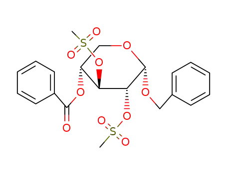 Molecular Structure of 18465-76-4 (benzyl 4-O-benzoyl-2,3-bis-O-(methylsulfonyl)pentopyranoside)