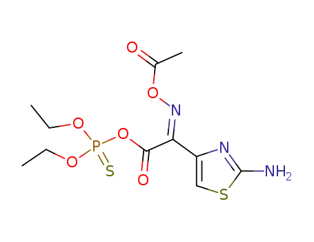 4-THIAZOLEACETIC ACID, ALPHA-[(ACETYLOXY)IMINO]-2-AMINO-, ANHYDRIDE WITH O,O-DIETHYL HYDROGEN PHOSPHOROTHIOATE, (Z)-