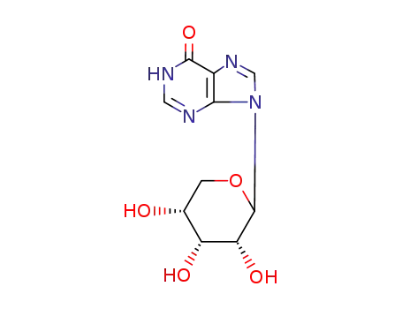 Molecular Structure of 18520-88-2 (9-(3,4,5-trihydroxyoxan-2-yl)-3H-purin-6-one)