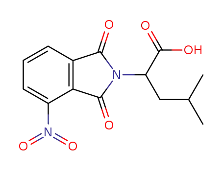 Molecular Structure of 18635-95-5 (4-METHYL-2-(4-NITRO-1,3-DIOXO-1,3-DIHYDRO-ISOINDOL-2-YL)-PENTANOIC ACID)