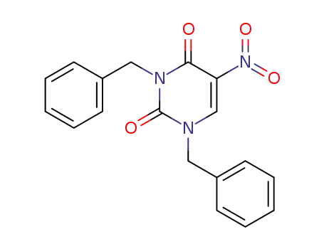 Molecular Structure of 18592-26-2 (1,3-dibenzyl-5-nitropyrimidine-2,4(1H,3H)-dione)