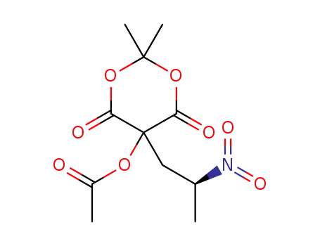 Molecular Structure of 1374824-22-2 ((S)-2,2-dimethyl-5-(2-nitropropyl)-4,6-dioxo-1,3-dioxan-5-yl acetate)