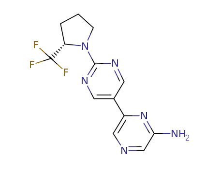 Molecular Structure of 1620136-70-0 ((S)-5-(6-chloropyrazin-2-yl)-2-(2-(trifluoromethyl)pyrrolidin-1-yl)pyrimidine)