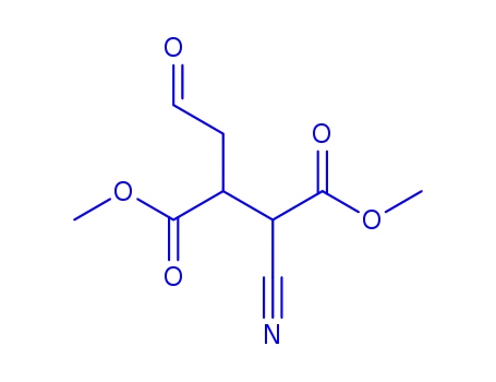 Molecular Structure of 162956-90-3 (Butanedioic acid, 2-cyano-3-(2-oxoethyl)-, dimethyl ester (9CI))