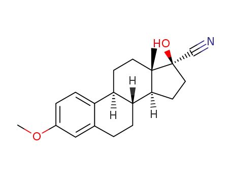 Molecular Structure of 50304-31-9 ((17beta)-17-hydroxy-3-methoxyestra-1,3,5(10)-triene-17-carbonitrile)