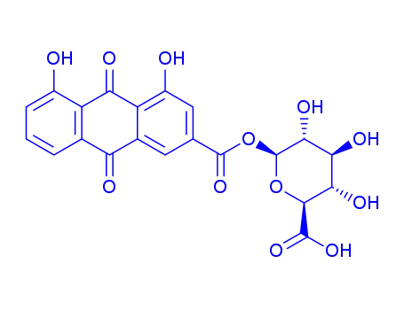 Molecular Structure of 190605-03-9 (Rhein Acyl-β-D-glucuronide)