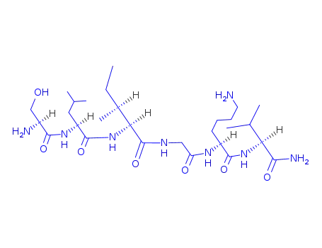 Molecular Structure of 190383-13-2 (H-SER-LEU-ILE-GLY-LYS-VAL-NH2)