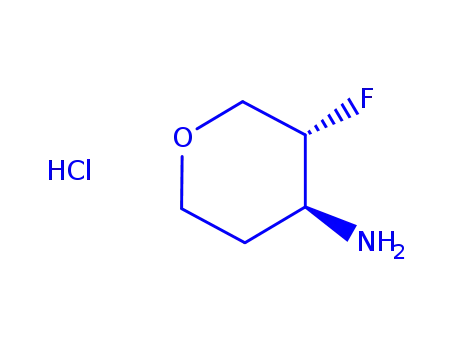 Molecular Structure of 1630906-37-4 (cis-2H-Pyran-4-amine, 3-fluorotetrahydro- hydrochloride)